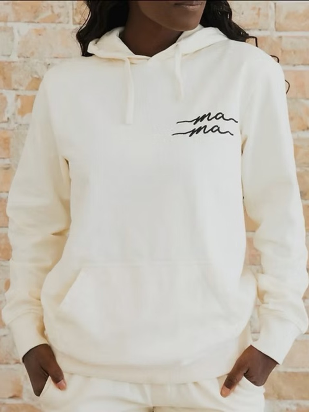 MAMA Ivory Hoodie Sweatshirt